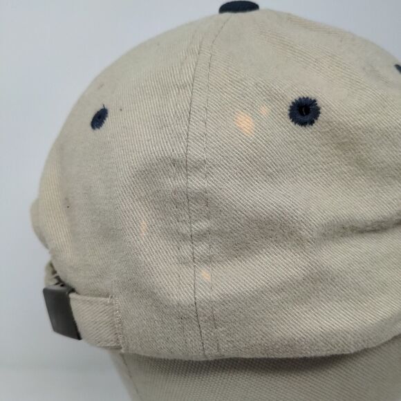 Lighthouse Landings Slideback Hat Beige Blue Adjustable Embroidered Logo - Picture 7 of 12